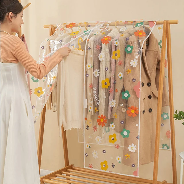 Rajzfilm Virágruhák Porfedél Hálószoba Szárító Állvány Por Burkolat Vastag Kabátos Fogas Porlabat Öltöny Univerzális - Image 3