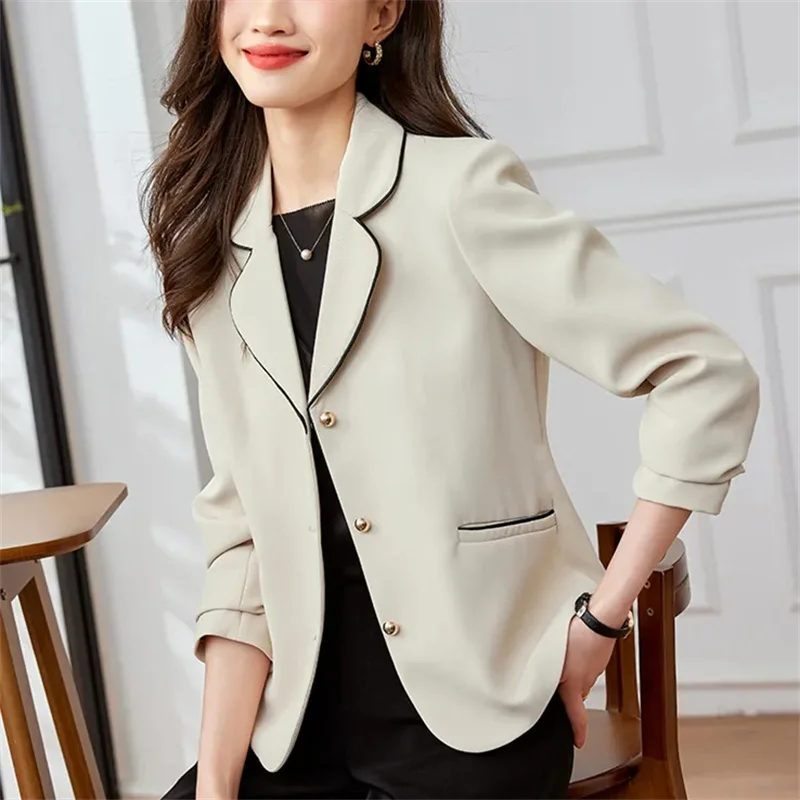 Hot Selling Socialite Retro Hepburn Style Suit Jacket Women's Design Sense High-End Western-Style Fashion Waist Cinching Blazer