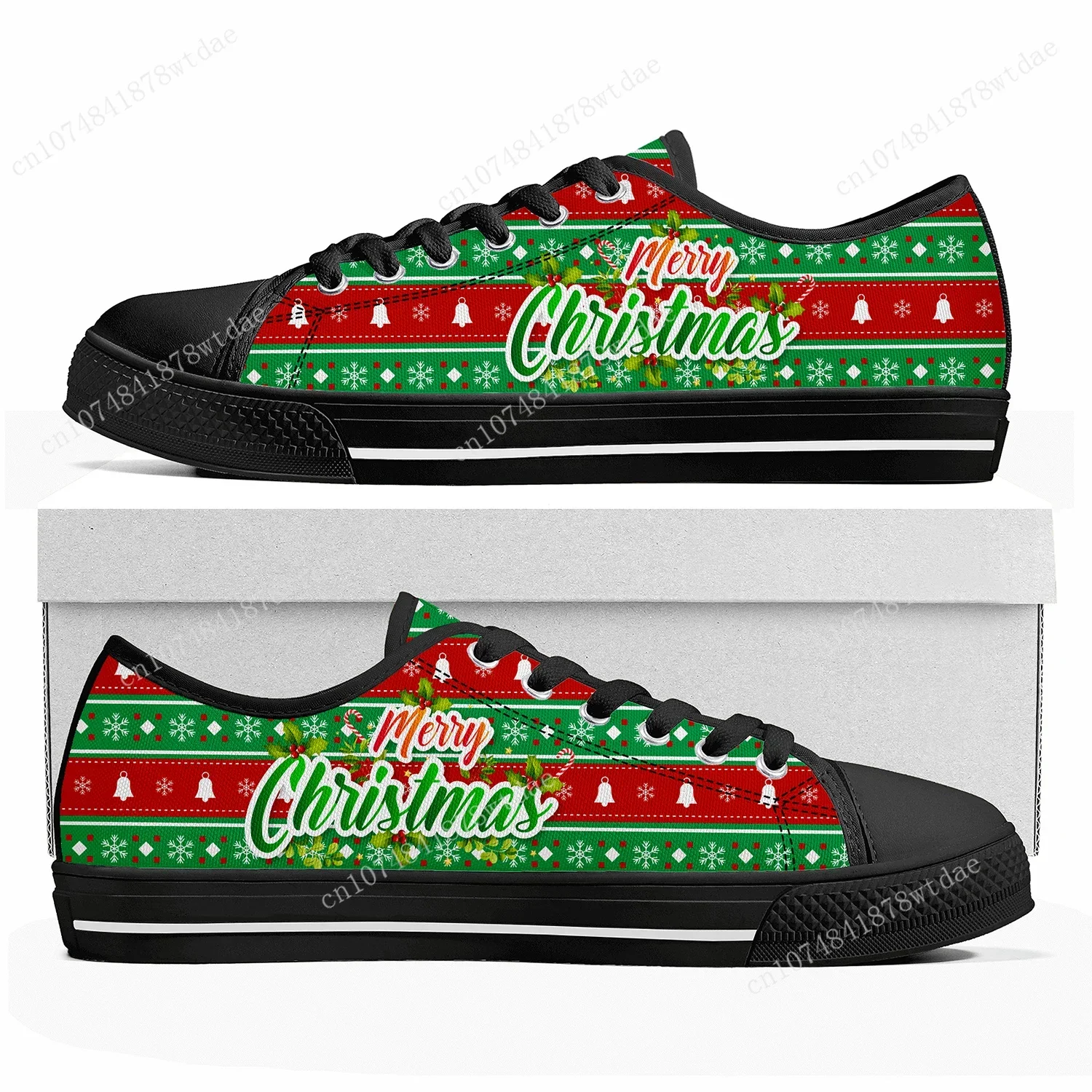 Merry Christmas Gift Low Top Sneakers Womens Mens Teenager High Quality Canvas Sneaker Casual Anime Cartoon Customize Shoes 4