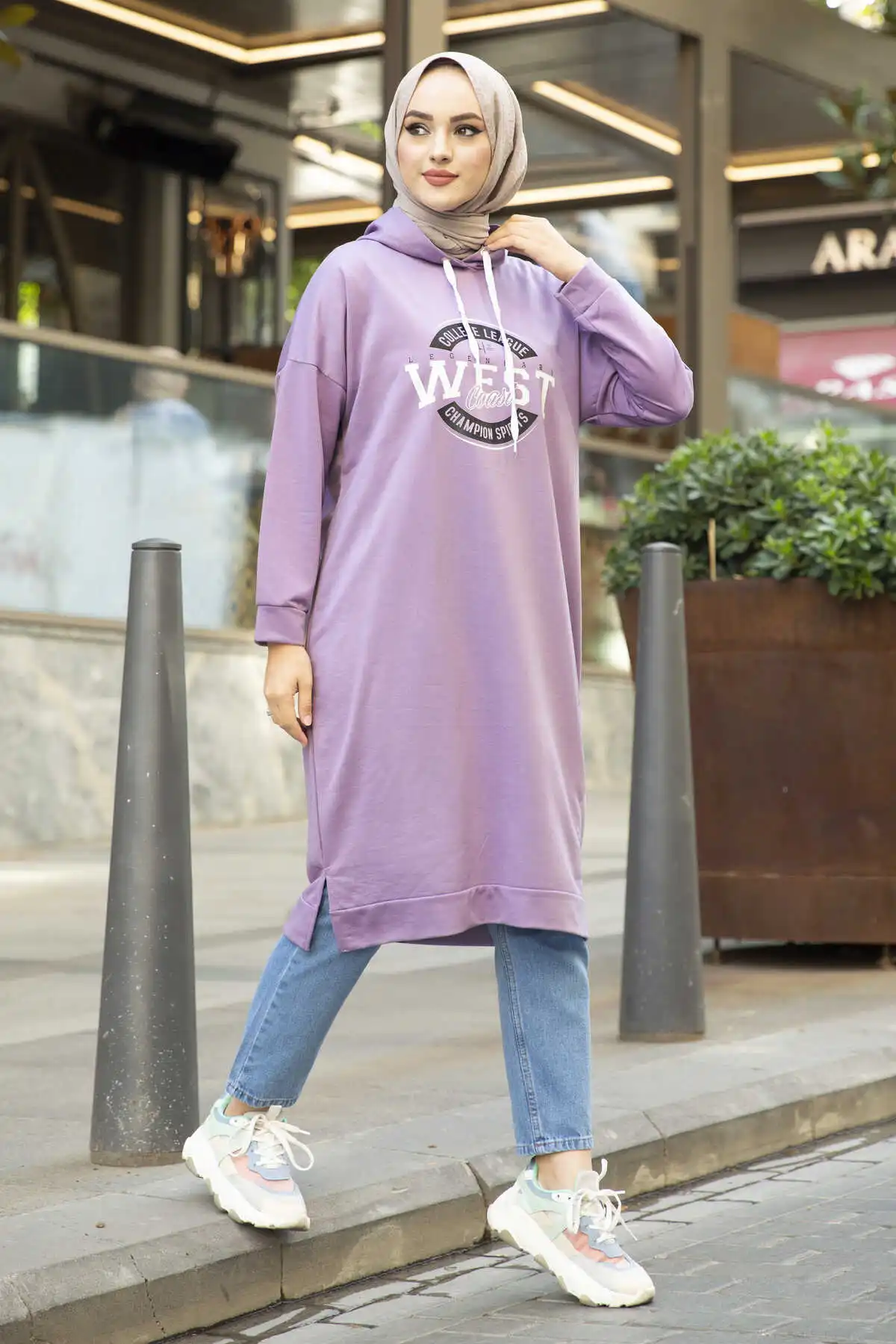 

Западный промежуточный размер хиджаб туньк сиреневый