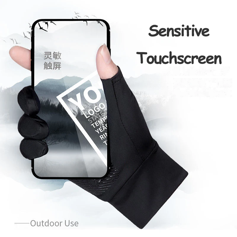 Summer Men Women Gloves Fitness Sports Fishing Cycling Ice Silk Breathable Elastic Sun Protection Touchscreen Driving Gloves