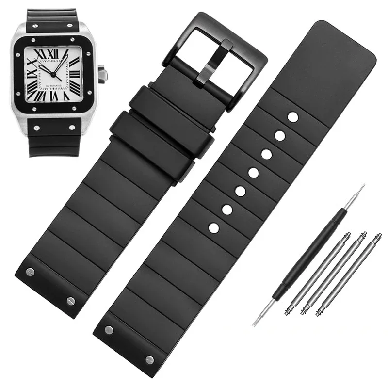 Premium Black Silicone Watch Strap - Universal Fit