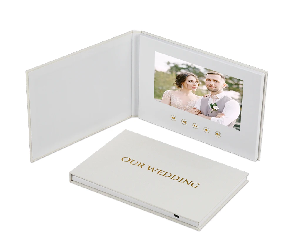 Luxury Linen Bound Wedding Video Book Wedding Video Album Up To 3 Hours Of Video 7&rdquo; IPS Display 4GB Of Memory & Rechargeable