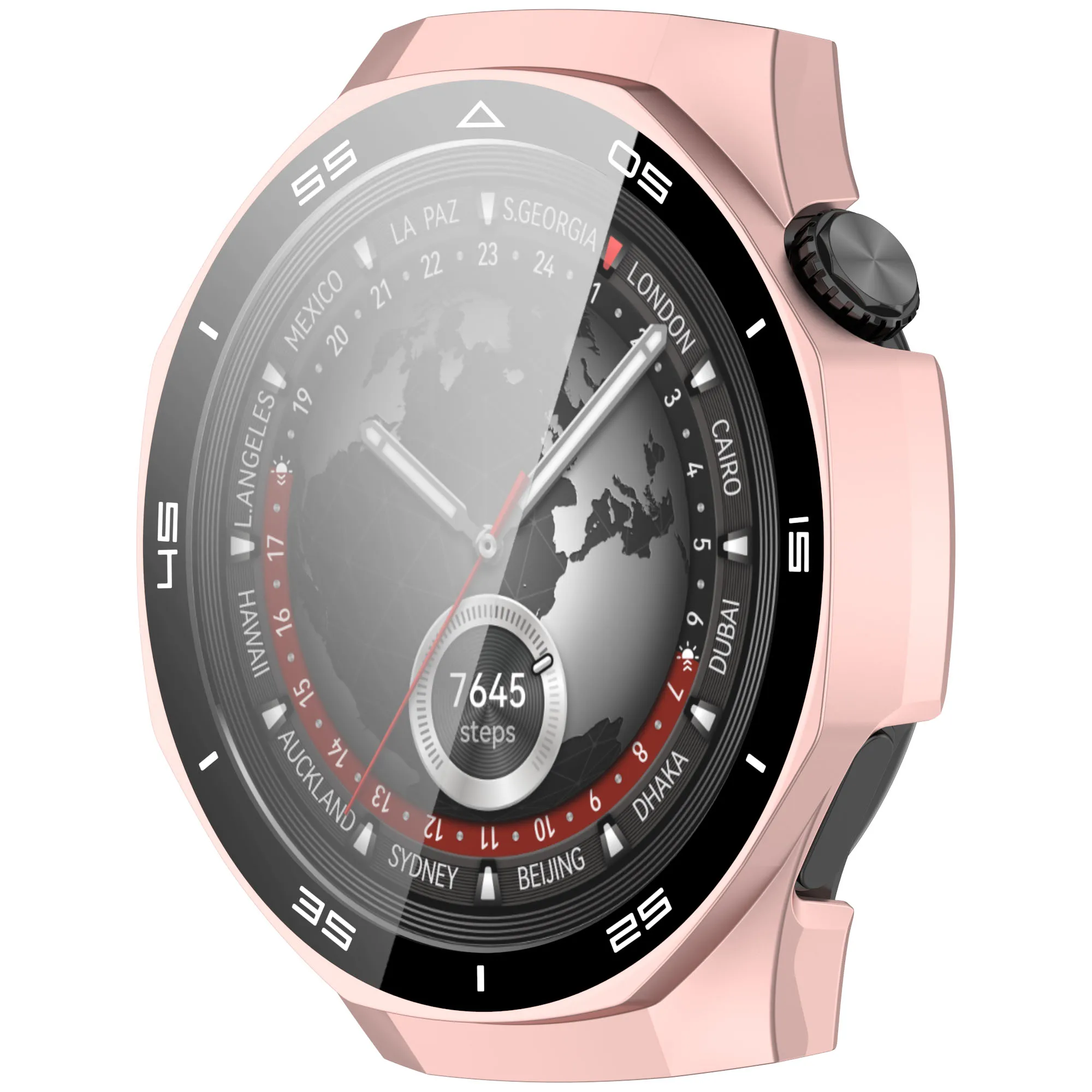 Elegant Dual-Function Watch Case with Scale Design and Tempered Glass Protection Cover