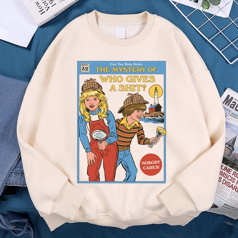 Can You Help Solve The Mystery Of Who Gives A Shit Men Women Hoody Harajuku Streetwear Loose Fleece Pullovers Casual Clothes