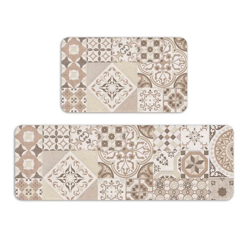 

BESTPRO Bohemian Waterproof Kitchen Mat Rug Non-slip Floor Mat Carpet Home PVC Foot Mat for Living Room Kitchen Bedroom