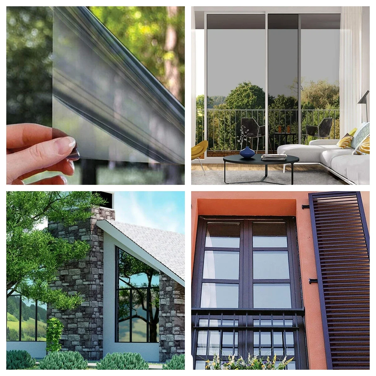 70/80/90 Cm Mirror Sunscreen Window Tint Sun Blocking Heat Blocking Silver Vinyl Roll Stickers Window Privacy Film Window Film