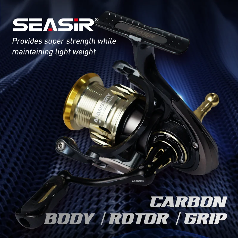 Seasir Mansory Carbon Stand Balance Spinning Reel 154g UltraLight Micro BFS  Power Handle Fishing Reel Carbon Body/Rotor/Grip - AliExpress