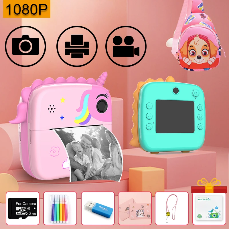 

Instant Print Digital Kids Camera 1080p HD For Gifts Boys Birthday Girls Children Paper Shoot Photo Video Cameras Toy Outdoor