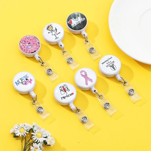 1 Piece Doctors Practitioner Work Name Tag Cute Nurses Retractable Badge  Reel Holder for Nurse Swivel