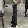 PFNW High Street Drawstring Zipper Sliced Wide Leg Cargo Pants Msn's Casual Loose Straight Trousers Loose Denim Pants 28W5963 3