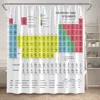 Periodic Table Shower Curtain Modern Fun Chemistry Elements For Students Home Decor Polyester Fabric Bathroom Curtain With Hooks 1