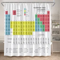 Periodic Table Shower Curtain Modern Fun Chemistry Elements For Students Home Decor Polyester Fabric Bathroom Curtain With Hooks 1
