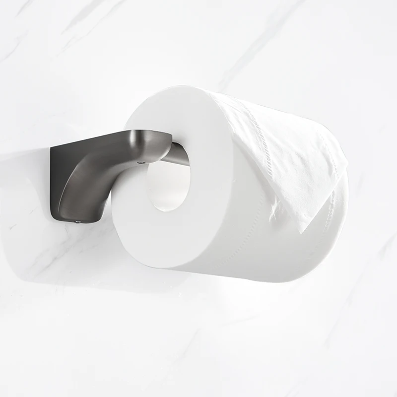 Toilet Paper Holder Bathroom Hardware Accessories Wall Mounted Zinc Alloy Gun Gray