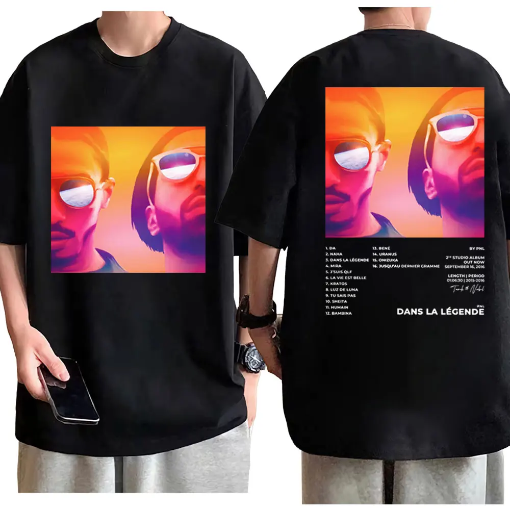 

Футболки Rapper PNL с изображением музыкального альбома в стиле героев мультфильмов, Harajuku, хип-хоп, рэп, футболки в стиле High Street, модные трендовые футболки унисекс