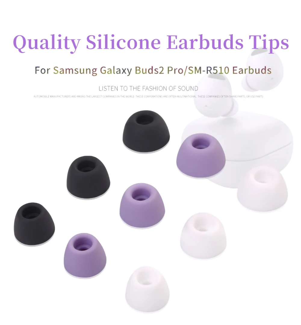 Quality Silicone Ear Tips for Samsung Galaxy Buds2 Pro TWS Eartips SM-R510 Ture Wireless Earbuds Tips Buds 2 Soft Earplugs
