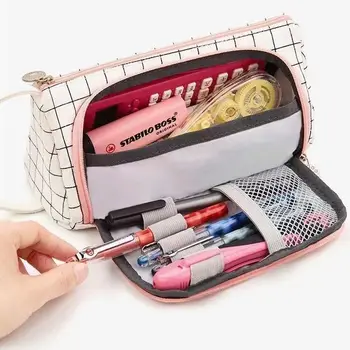 Astuccio per matite in tela di jeans di grande capacità borsa per materiale scolastico custodia per penna carina per bambini borsa per cancelleria per studenti borsa per matite portatile