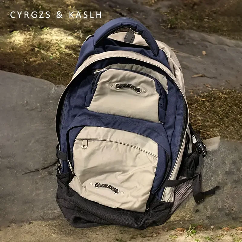 Mochila de color contrastante Y2k para mujer, bolso de viaje para mujer, mochila escolar para adolescentes, mochila de color sólido, mochilas para libros