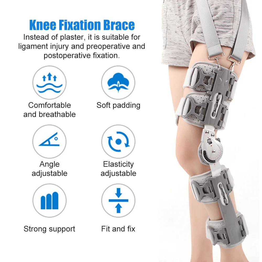 Adjustable Knee Joint Fixation Brace Fracture Ligament Strain Medical Bracket Postoperative Meniscus Lower Extremity Fixator