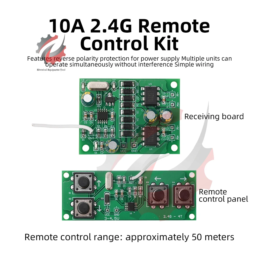 Kit di Controllo Remoto Wireless a 4 Canali 2.4G per Auto RC, Barche e Carri Armati con Driver da 10A, Stabile, Portata 50M, Controller Fai-da-Te - immagine 4