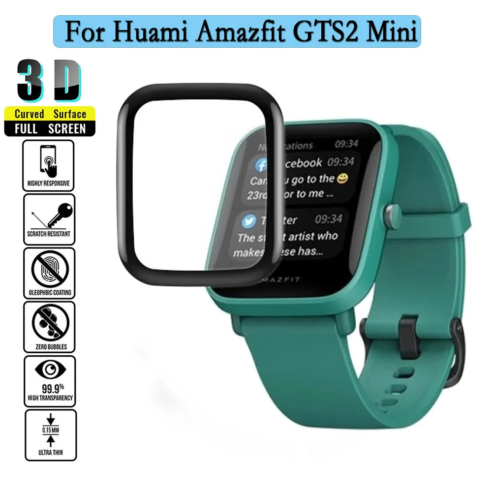 

Full-Screen Protective Film For Huami Amazfit GTS2mini SmartWatch 3D Curved Composite HD/Scratch Resistant Protector Accessories