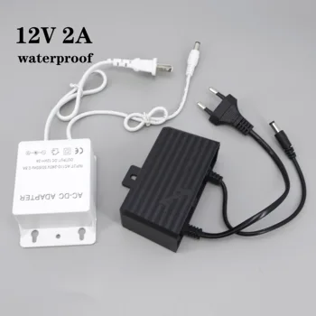 MINI DC 12V 2A แหล่งจ่ายไฟ 2000ma กันน้ํากลางแจ้ง US EU 24 W สําหรับ LED Strip กล้องวงจรปิด AHD NVR AC 240V 5.5*2.1 มม. 1