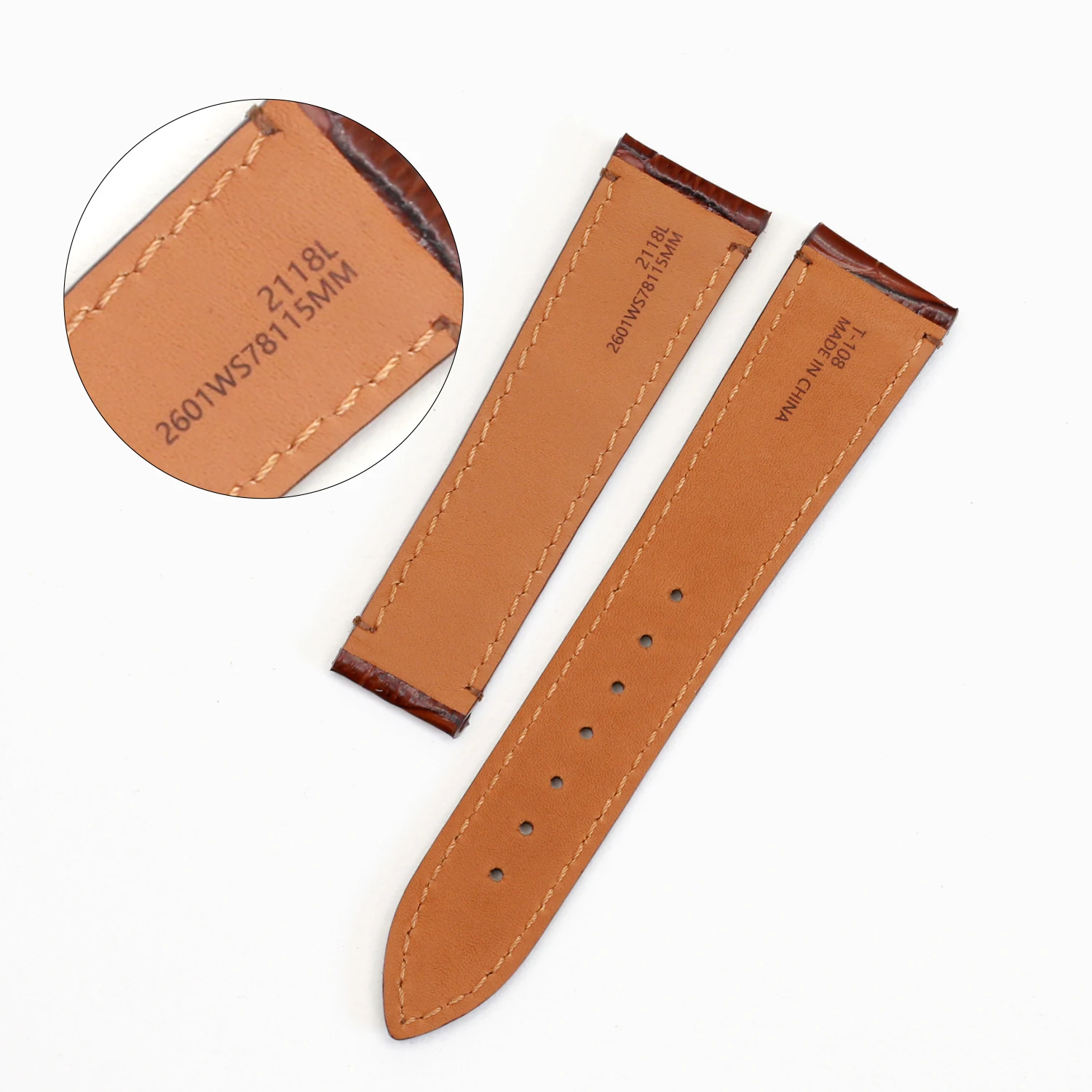 Premium Genuine Leather Watch Strap with Folding Buckle, 20mm/21mm, Men's Bracelet Replacement