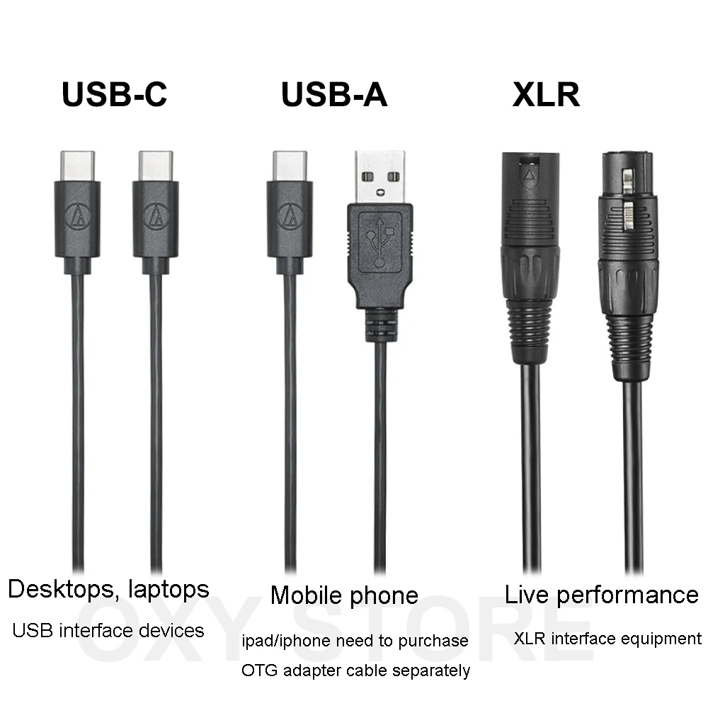Original Audio Technica ATR2100x-USB Wired Cardioid Dynamic Microphone With XLR/USB Port,Headphone Jack, Headphone Volume Adjust 2