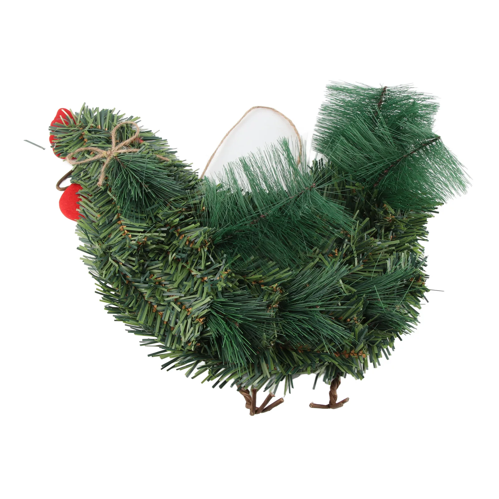 

Creative Simulation Rooster Shaped Plant Wreath Green Plastic Fake Chicken Hanging Garland Party Home DIY Decoration Gift