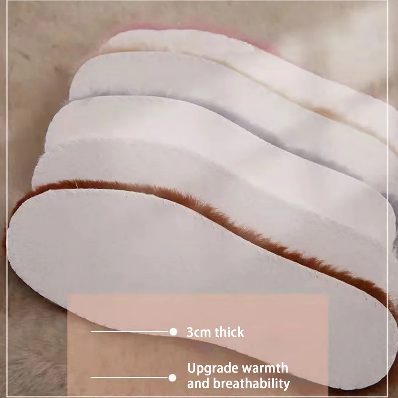 1 Paia di Lana di Pelle di Pecora Naturale per Scarpe da Uomo Piedi Invernali Caldo Addensare Soffici Solette in Pile da Donna Stivali da Neve Pad per Scarpe_voghion.com