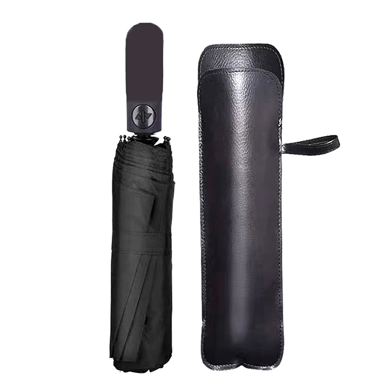 Black PU Leather Umbrella Cover Case Portable Waterproof Umbrella Storage Pocket Water Absorbent Bag Ultrafine