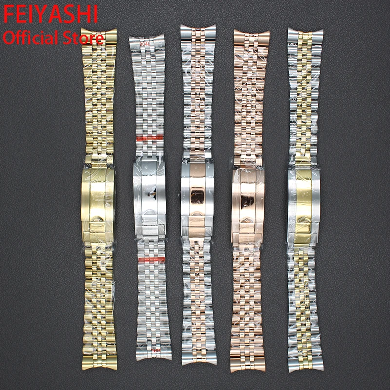 20mm Watchband 316L Stainless Steel Men's Watch Strap Bracelet Parts Wristband For 40mm Dive Case High-quality Accessories