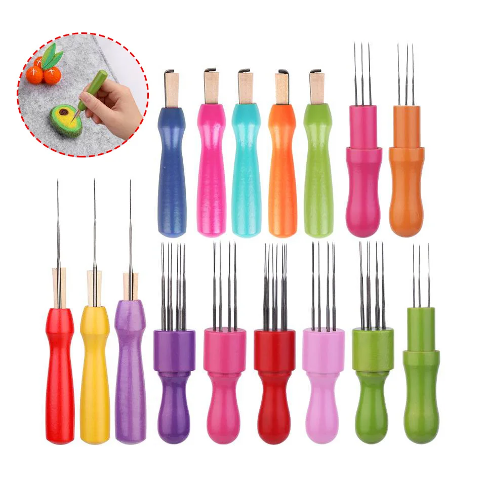 Wool Felting Needles Fenrry 1Pcs Wooden Handle Wool Felting Needles Tools Felting Needle DIY Tools Accessories for Handmade Needles Supplies