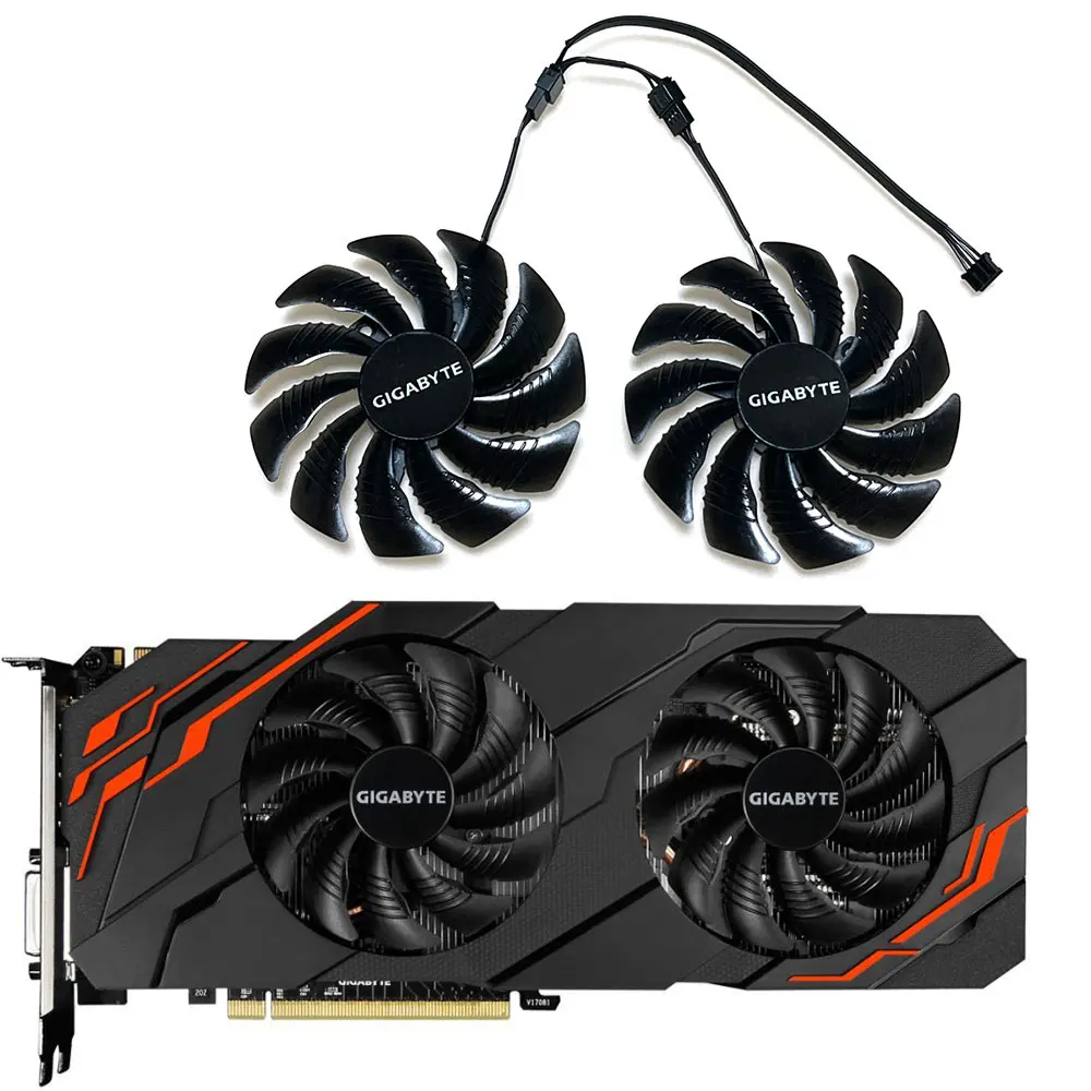 T129215Su Ventola Muslimex Gtx 1070 Gpu, Per Gigabyte Gtx 1070, 1060, 1050, Gigabyte Rx 590, 580, 570, 480, 470 Ventola Di Raffreddamento Della Scheda