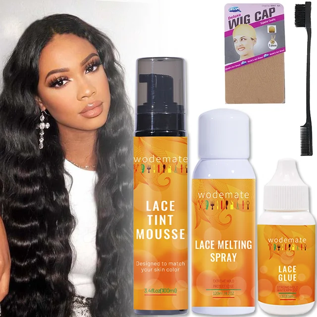 Lace Melting Spray For Lace Wigs Lace Wig Glue Waterproof Glue Spray  Invisible + Lace Tint Mousse For Wigs Melt - AliExpress