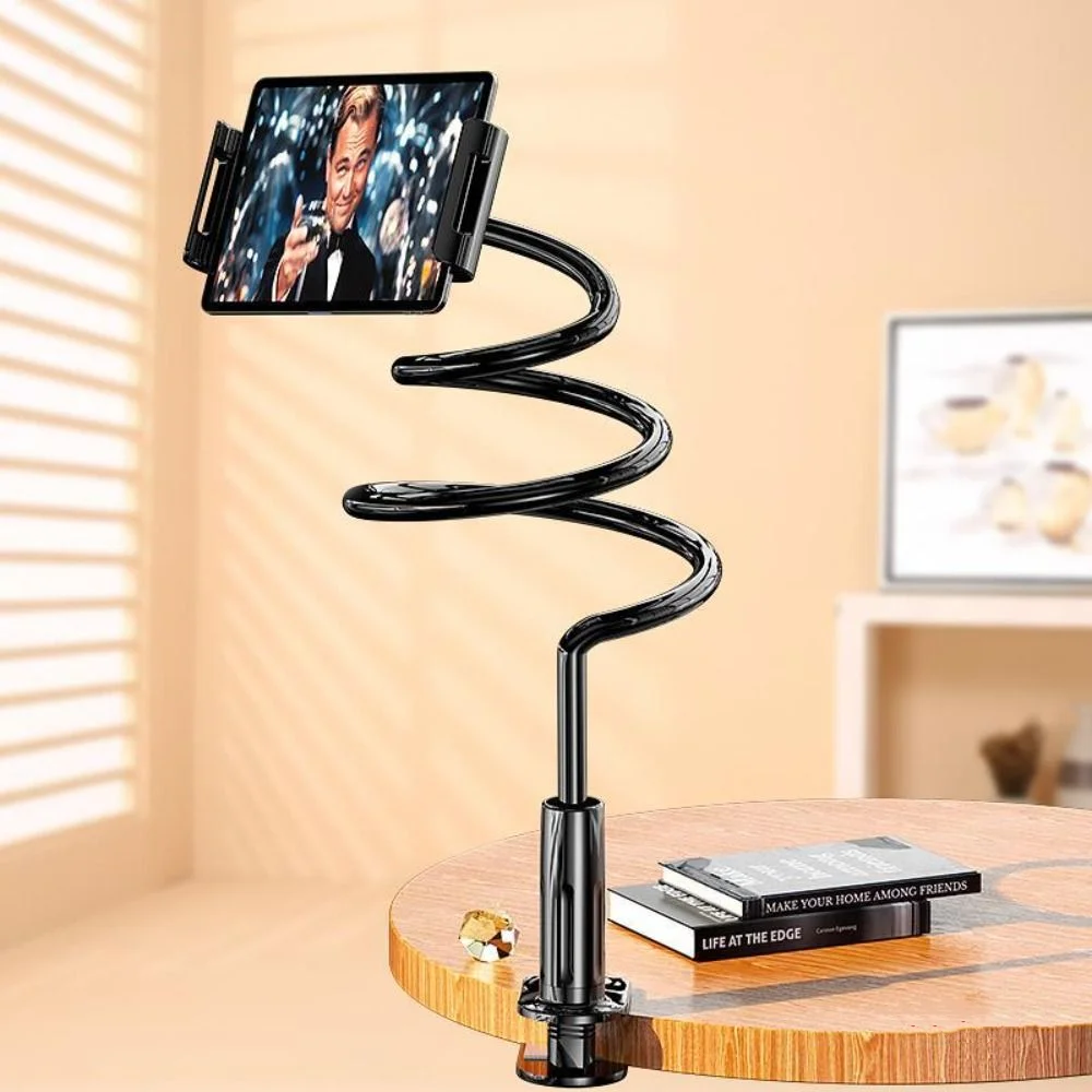 Supporto per telefono cellulare a braccio lungo 70/80/90/120 cm Supporto per spirale per telefono creativo Morsetto di estensione flessibile pieghevole da comodino - Image 4