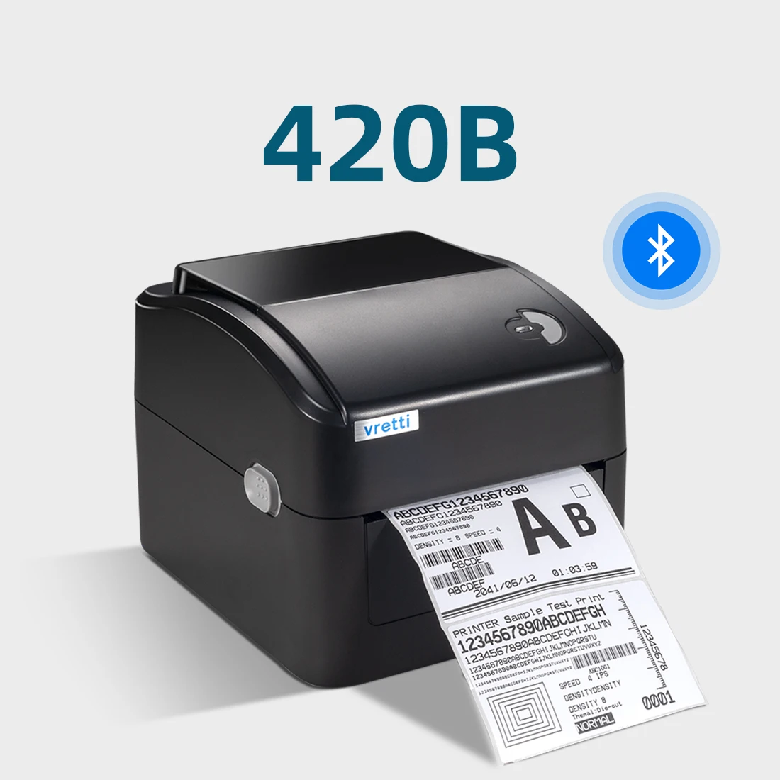Vretti 420B Wireless Bluetooth Shipping Label Printer 4*6 Thermal Printer Express Black White Barcode Printer Label Holder POS