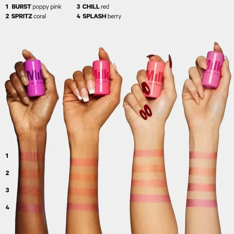 Milk Makeup New Blush Stick Cooling Water Jelly Jelly Blush Stick Lip Balm 2 in 1 Multi-color Makeup 4