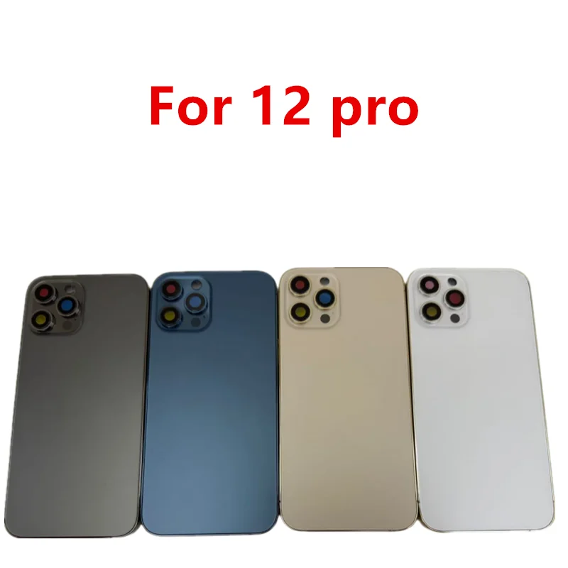 아이폰 12Pro OEM 후면 배터리 도어 후면 유리 하우징 커버 (섀시 프레임, SIM 트레이, 사이드 키 부품 포함) 12 pro