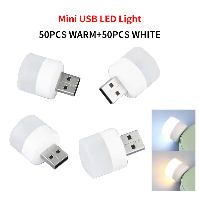 Mini Usb Power Led Night Light Lamp  Mini Power Bank Book Lights - 50pcs  Usb Lamp - Aliexpress