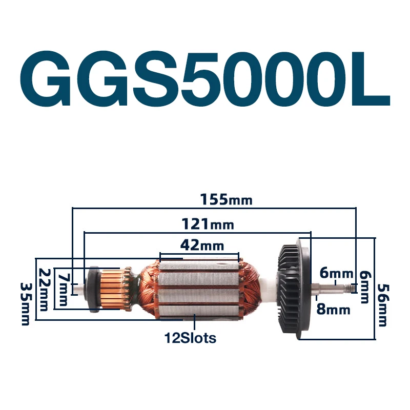 AC220-240V Armature for Bosch GGS5000L Straight Grinder Rotor Armature Anchor Stator Coil Replacement Accessories ac220 240v armature stator replacement accessories for bosch ggs5000l straight grinder rotor armature anchor stator coil