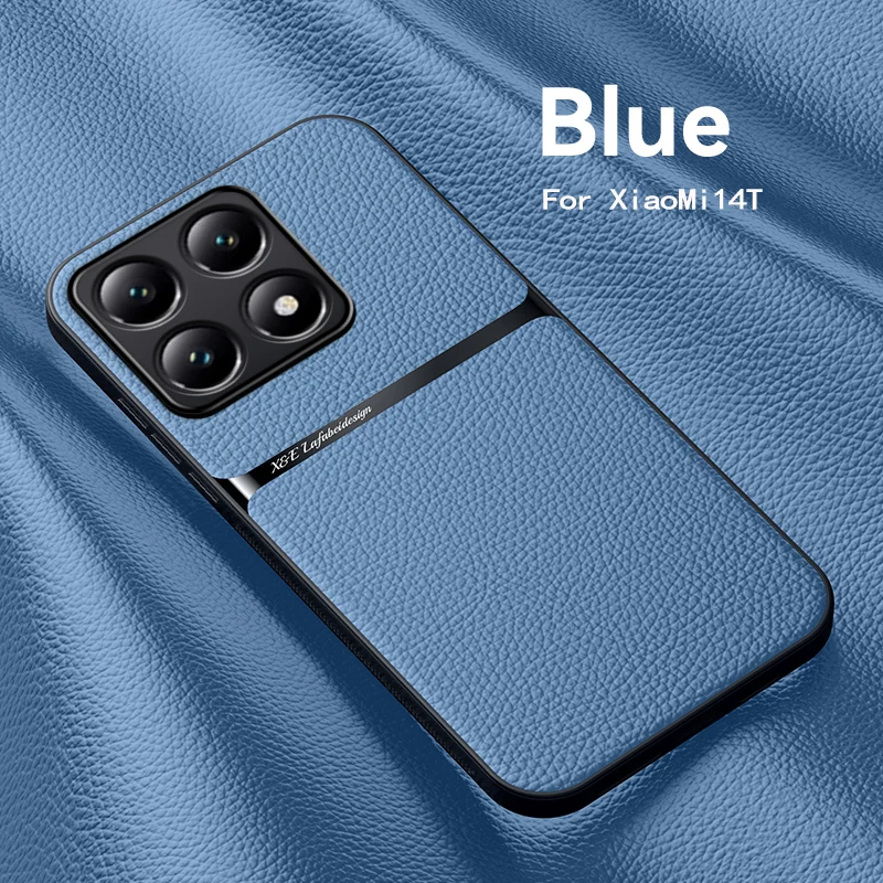Premium Magnetic Leather Car Holder Case - Silicone Protective Back Cover