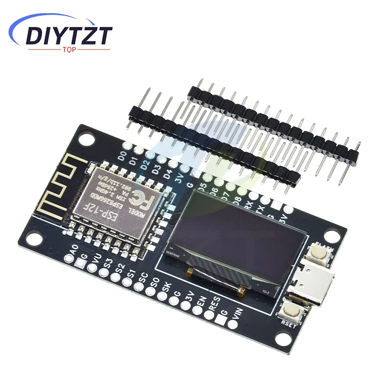NodeMCU ESP8266 개발 보드(0.96인치 OLED 디스플레이 포함) CH340G ESP-12F WiFi 모듈 Arduino/Micropython용 TYPE-C USB