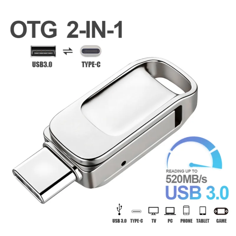 Type-C Usb Pendrive Stick Otg 512Gb Ad Alta Velocità Usb 3.0 Usb Mini Pen Drive In Metallo 256Gb 128Gb Memory Stick Per Computer Cellulare