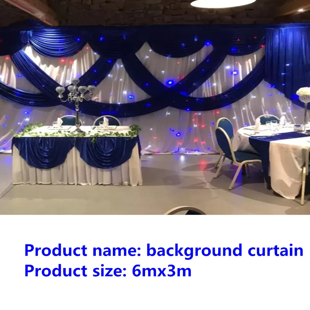 

3mx6m Good Quality Ice Silk Drape Swag Decoration For Event Party Wedding Backdrop Curtain Stage Background Free Shipping