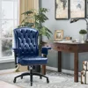 Office Chair with Rubber Wheels and Armrests,PU Leather Home Office Desk Chairs Comfortable Computer Chairs for Adults 2