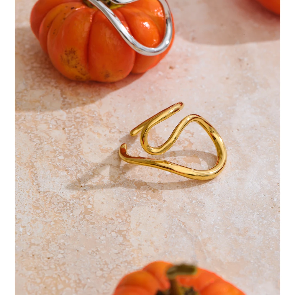 Yhpup Jewelry Stainless Steel Open Ring