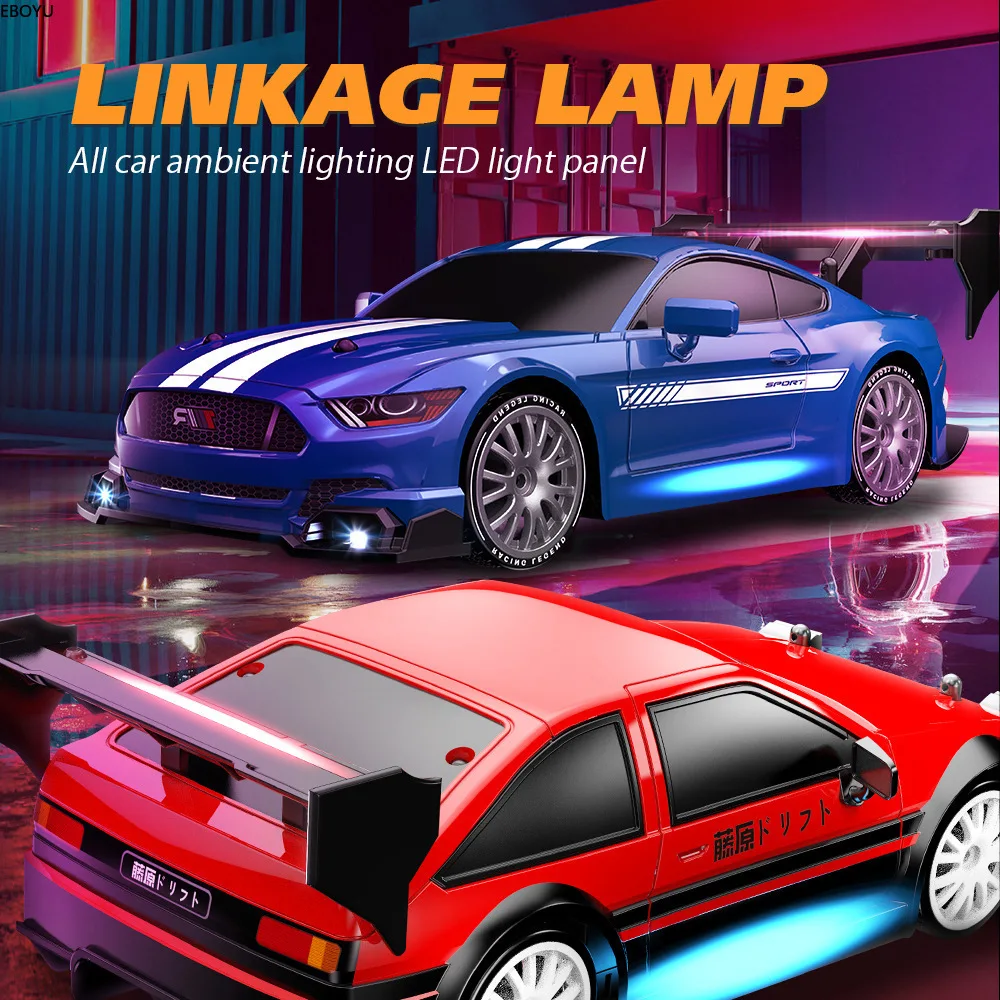 EBOYU 8603 RC 드리프트 자동차 1/24, 완전 비례 2.4G 4WD 드리프트 AE86, LED 조명, 고속 레이싱 온로드 차량, 어린이 장난감