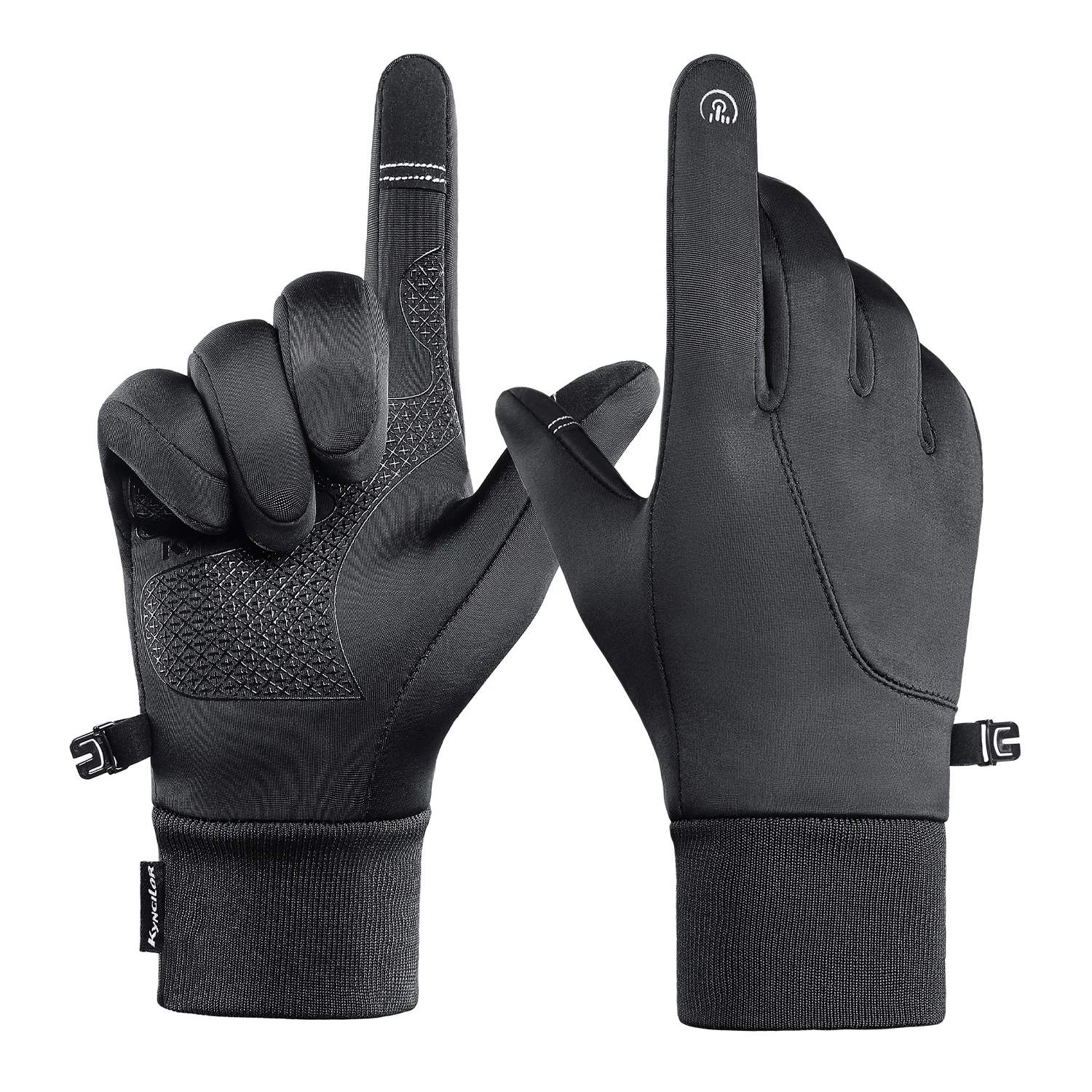 Gants vélo hiver pêche imperméables écran tactile - Protection velours polaire randonnée hivernale