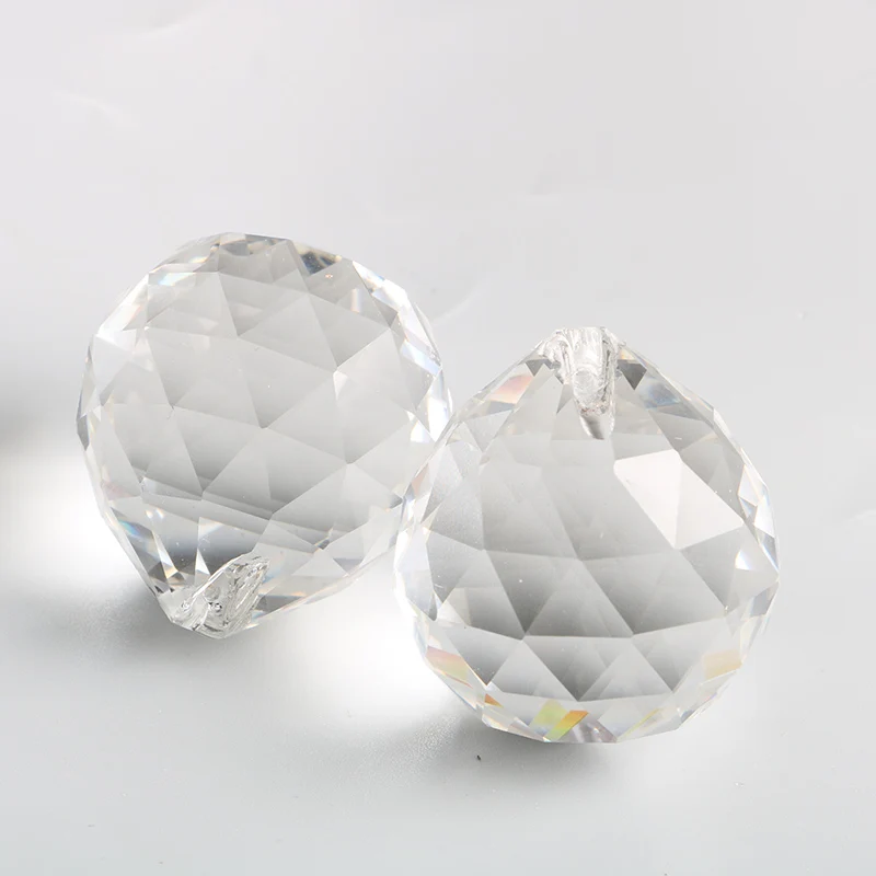 Clear Crystal Faceted Chandelier Ball 15mm/20mm/30mm/40mm Glass Hanging Pendant for Suncatcher Home Marrige Wedding Decorative 2pcs 75mm 5750 arrow crystal prism suncatcher lamp chandelier part clear glass art faceted pendant hanging home wedding decor